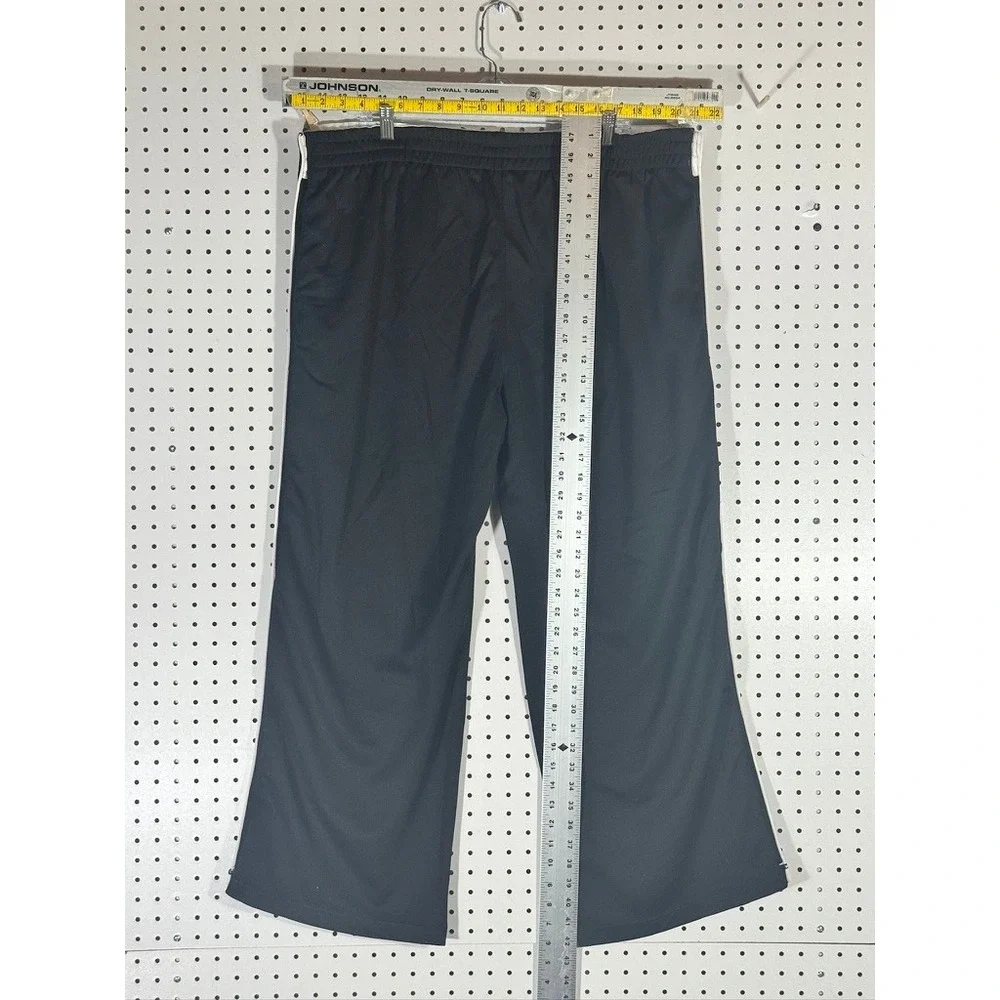 Finish Line Mens XL Black Track Pants White Side Stripe Snap Ankle Athletic XL